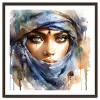 Blue Veil Tuareg Woman Portrait