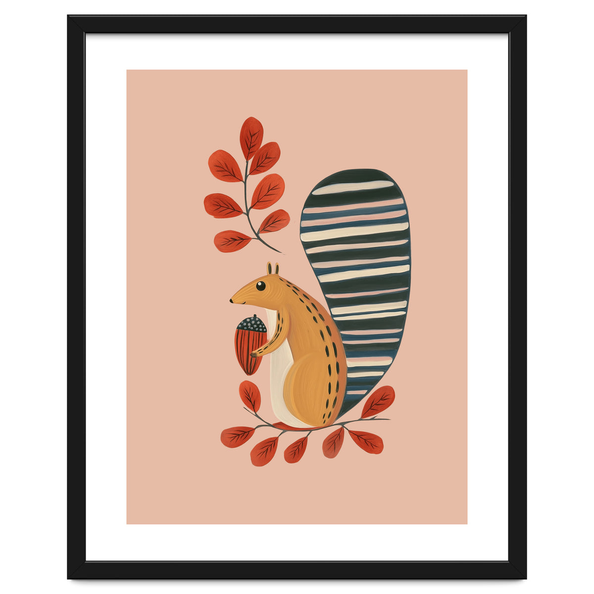 Squirrel In A Pink Autumn