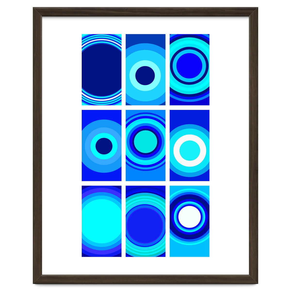 Circles & Rectangles Alt Blue 3 X 3: 1
