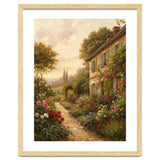 Idyllic Sunlit Cottage Garden Oil Painting thumbnail