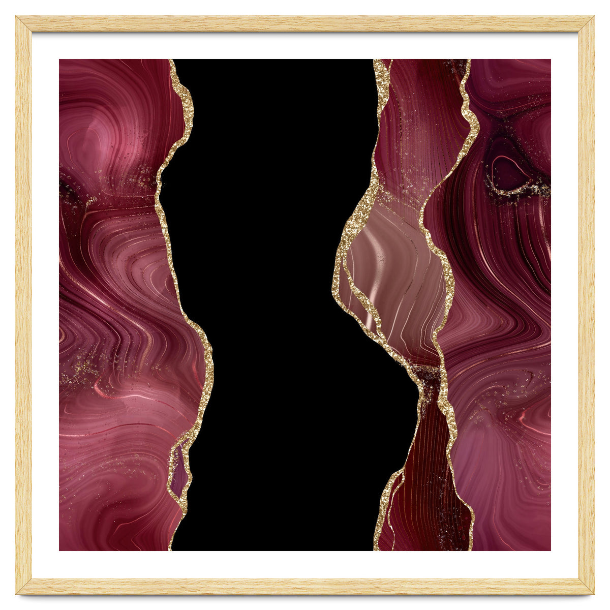 Burgundy & Gold Glitter Agate Texture 02