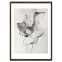 Abstract Black And White Swirling Lines Art
