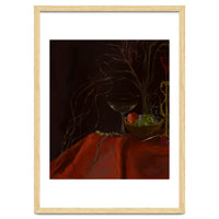 Dark Baroque Still Life Table and Wine oil