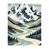 Majestic Alpine Peaks: Organic Modern Landscape Art (Print Only) thumbnail