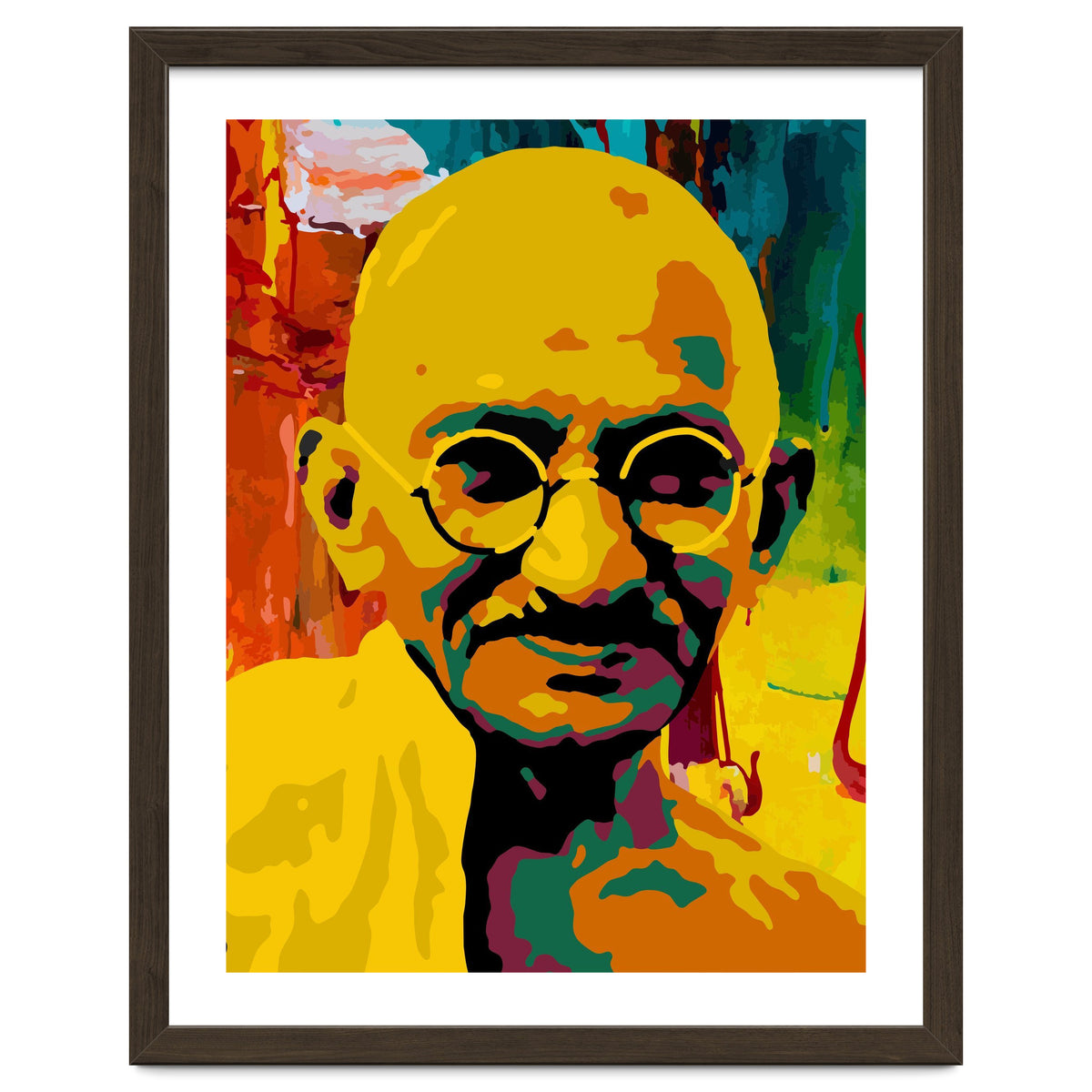 Mahatma Gandhi Colorful Abstract Art