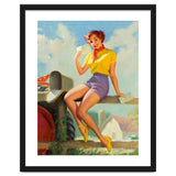 Pinup Girl On A Fence Showing A Love Letter thumbnail