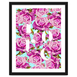 Love, Floral Typography Valentine's Graphic Design, Eclectic Modern Boho Botanical Rose Illustration thumbnail