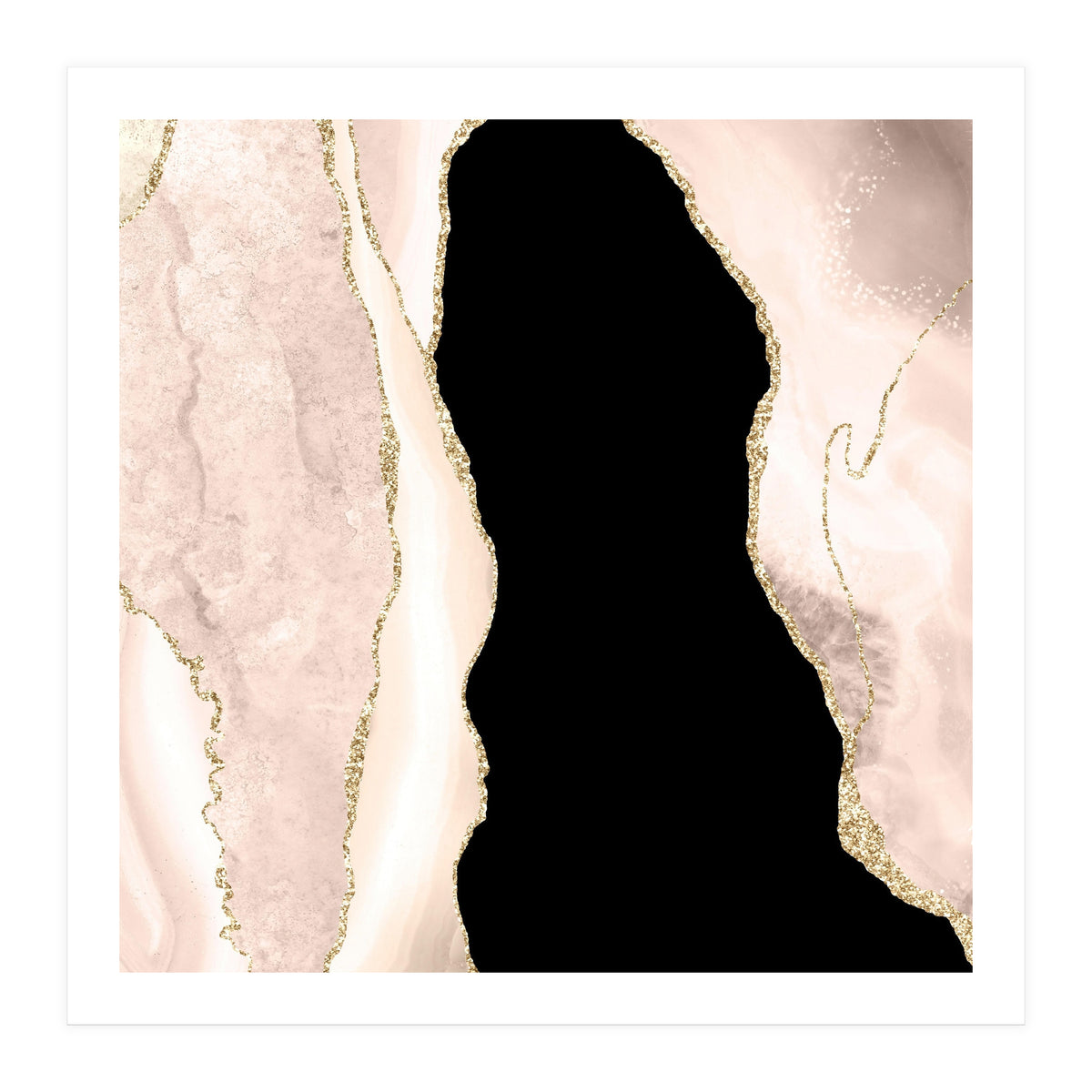 Ivory & Gold Agate Texture 02 (Print Only)