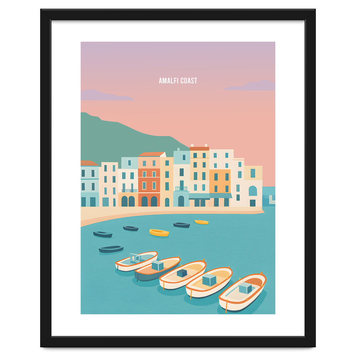 Amalfi Coast Italy Travel Postcard