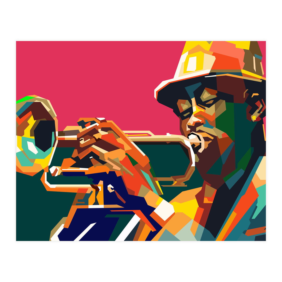 Jazz Trumpet Musician Pop Art Wpap (Print Only)