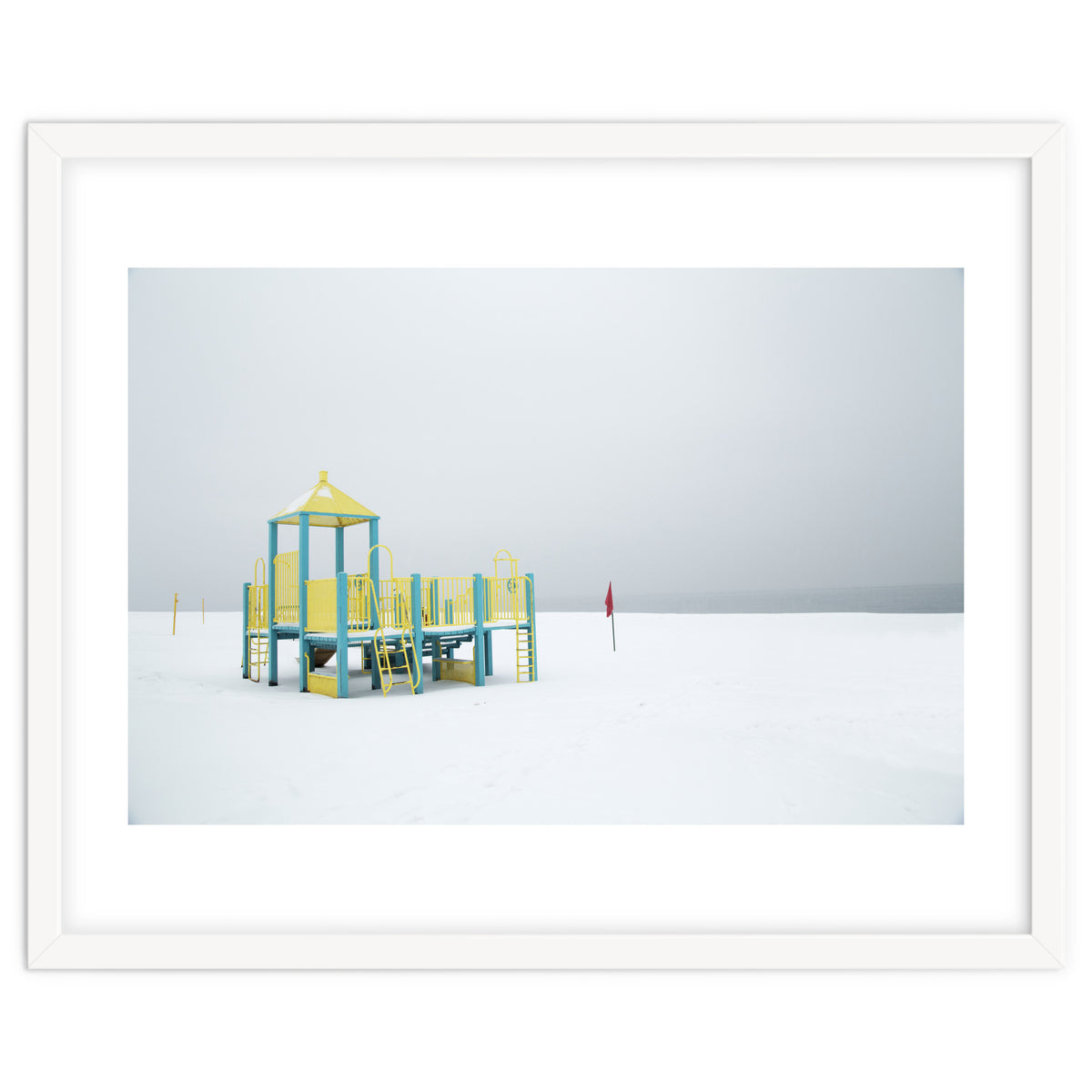Playground in the winter seascape