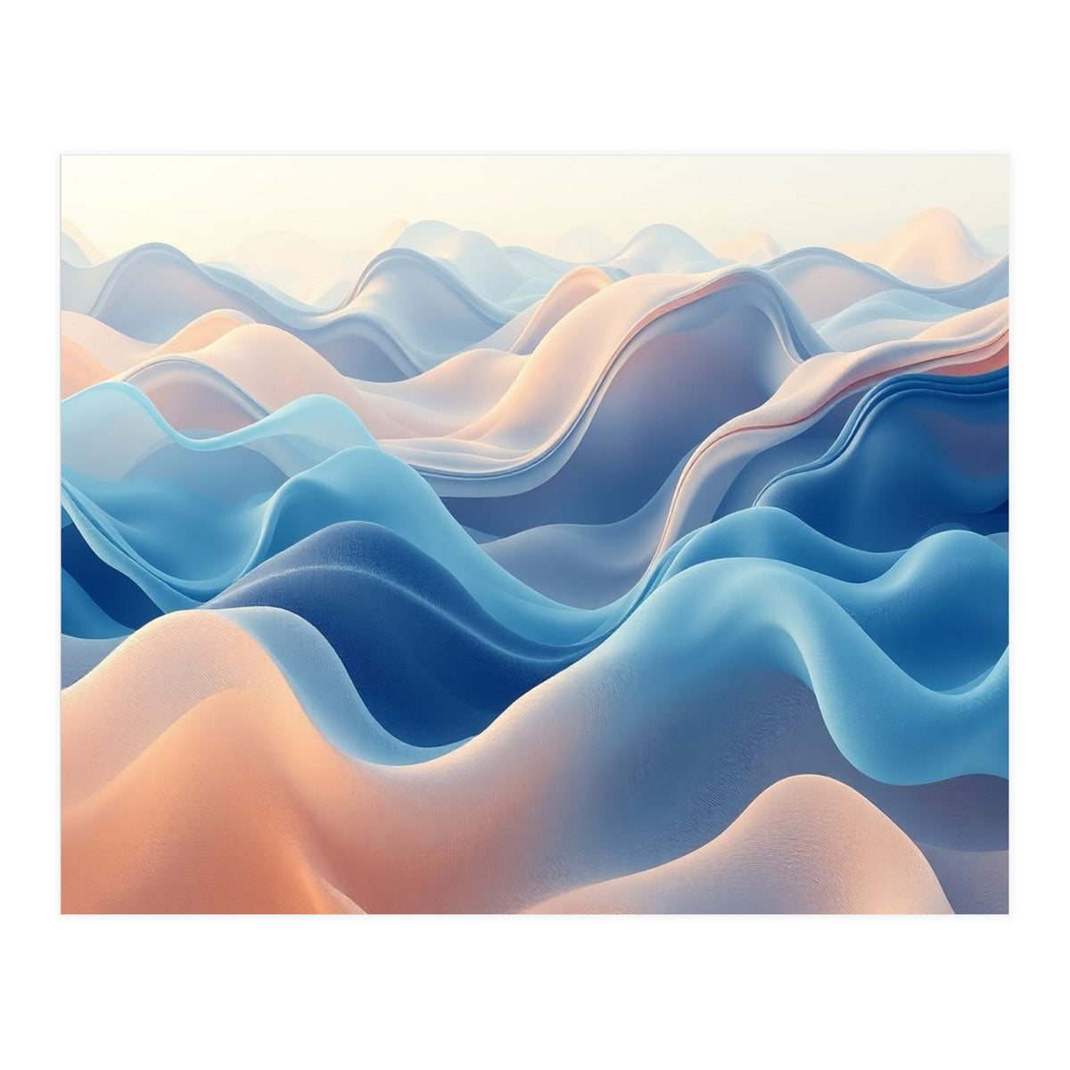 Ethereal Fluid Waves Abstract Art (Print Only)