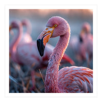 Close Up Of A Pink Flamingo Bird In Natural Light (Print Only)