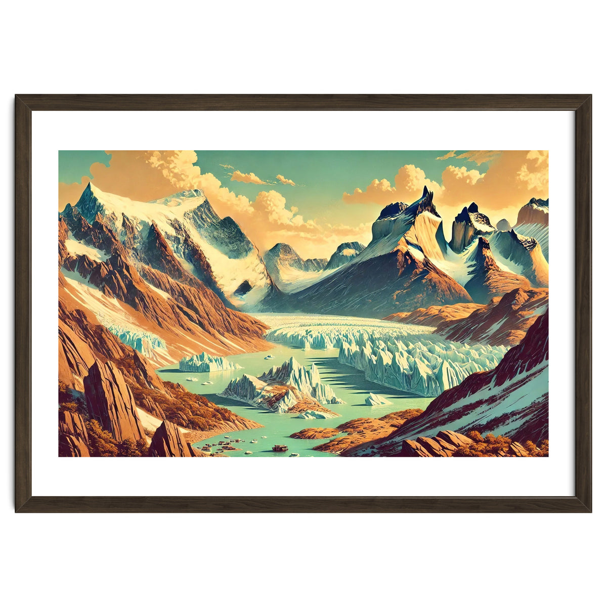 Vintage Argentina, Patagonia Glaciers Poster
