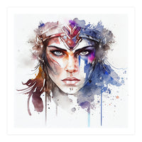 Watercolor Warrior Woman #1 (Print Only)