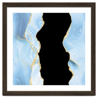 Blue & Gold Glitter Agate Texture 02