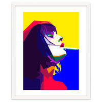 Girl Smoking Pop Art WPAP Style Illustration