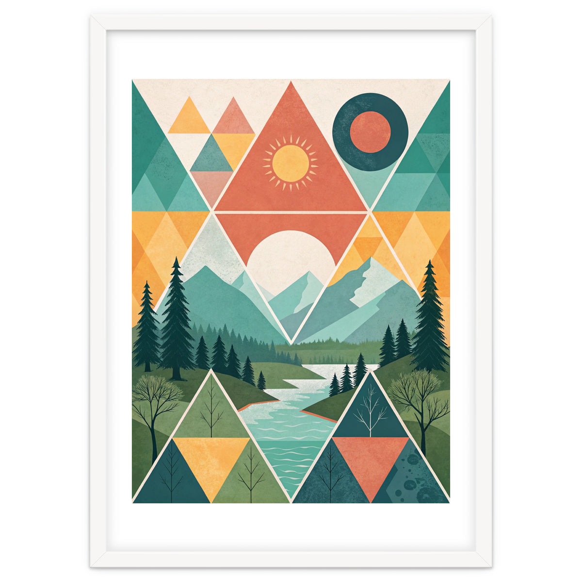 Geometric Convergence: A Mosaic of the Alpine Wilderness