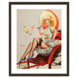 Pinup Girl In Rickshaw Experiencing Sudden Wind thumbnail