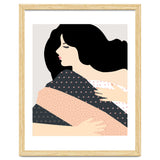 Not Today, Sleepy Lazy Woman In Bed, Quirky Eclectic Blanket Cozy Sleep In Illustration thumbnail