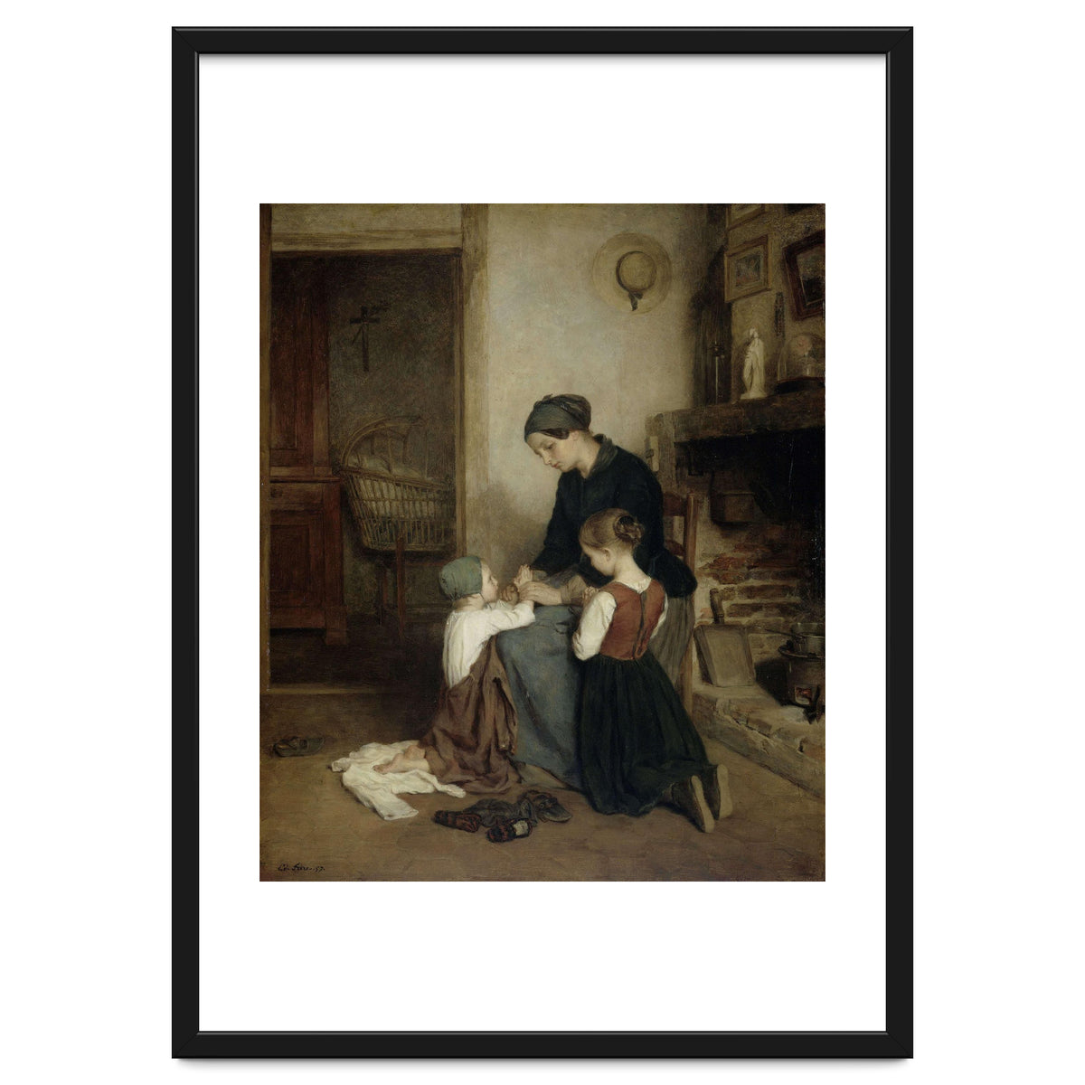 The Evening Prayer. Dating: 1857. Measurements: h 46.5 cm × w 38.5 cm; d 6.4 cm.