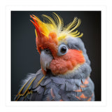 Cute Cockatoo Bird Portrait Colorful Crest (Print Only) thumbnail