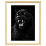 Black leopard with colorful eyes portrait thumbnail