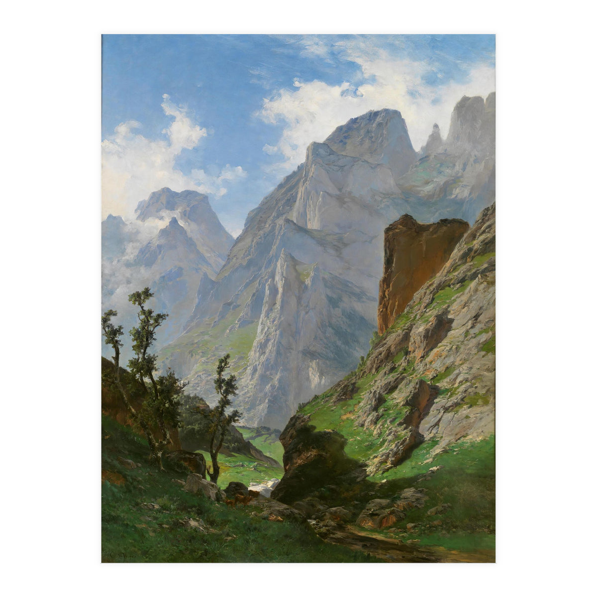 Carlos de Haes / 'Mancorbo Canal in Picos de Europa', 1876, Spanish School. (Print Only)