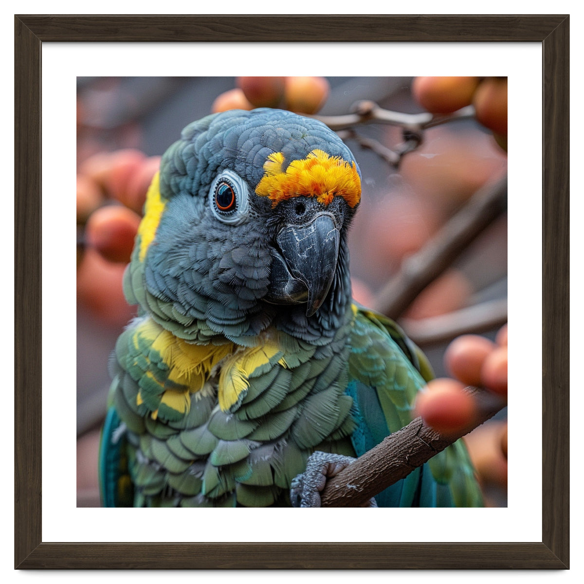 Yellow Headed Amazon Parrot Close Up Portrait
