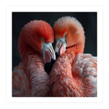 Two Flamingos Together Showing Affection (Print Only) thumbnail