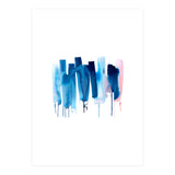Abstract Watercolor Stripes Minimal Blue (Print Only) thumbnail