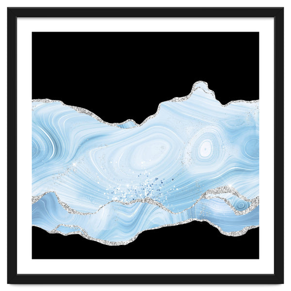 Blue & Silver Agate Glitter Texture 04