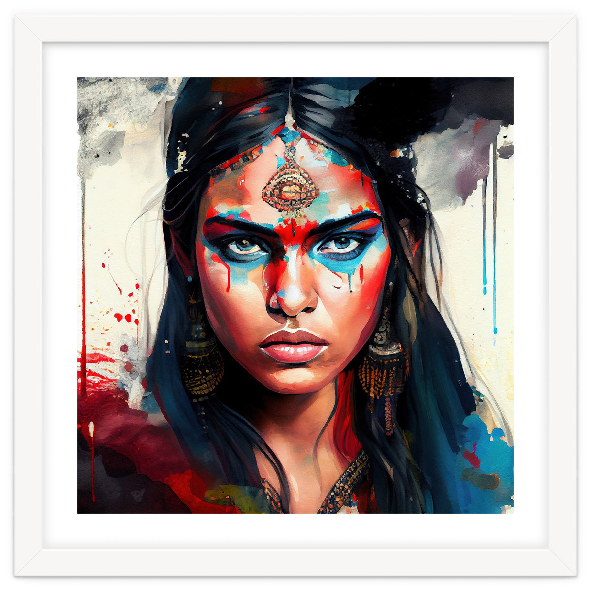 War Paint Hindu Warrior Portrait