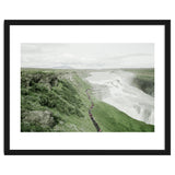 Tourists walking along the waterfall - Iceland thumbnail