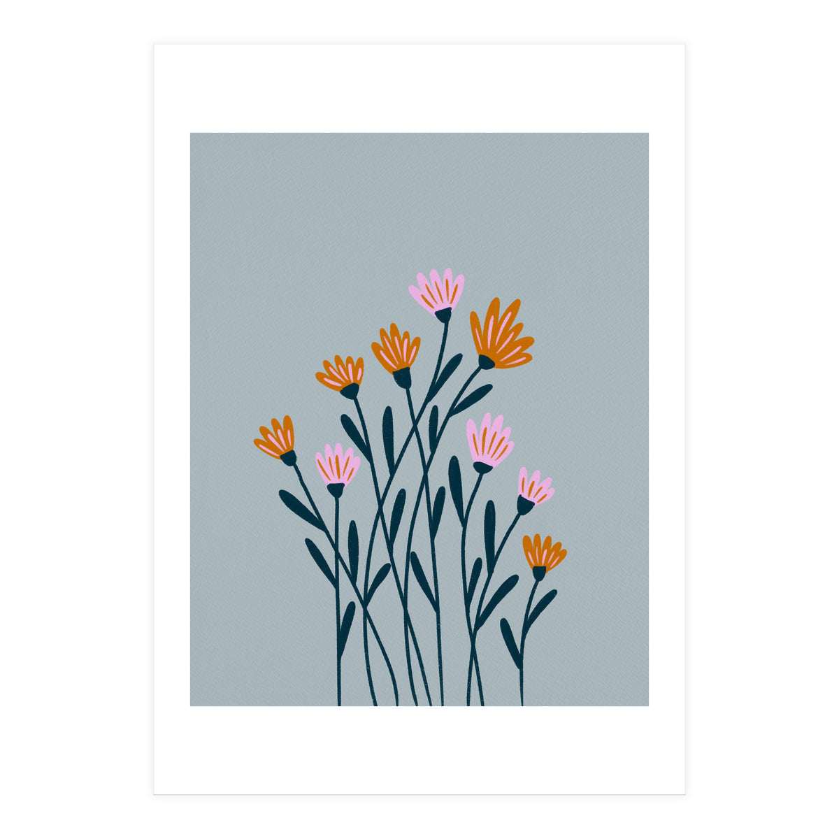 Orange and Pink Flowers (Print Only)
