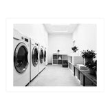 Minimalist Black and White Laundry Room Art, Washing Machine Photography (Print Only) thumbnail