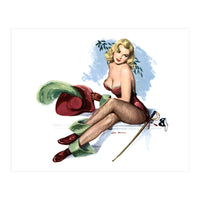 Pinup Sexy Girl Posing In Zorro Costume (Print Only)