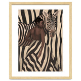Woman And Zebra In Bold Stripes thumbnail