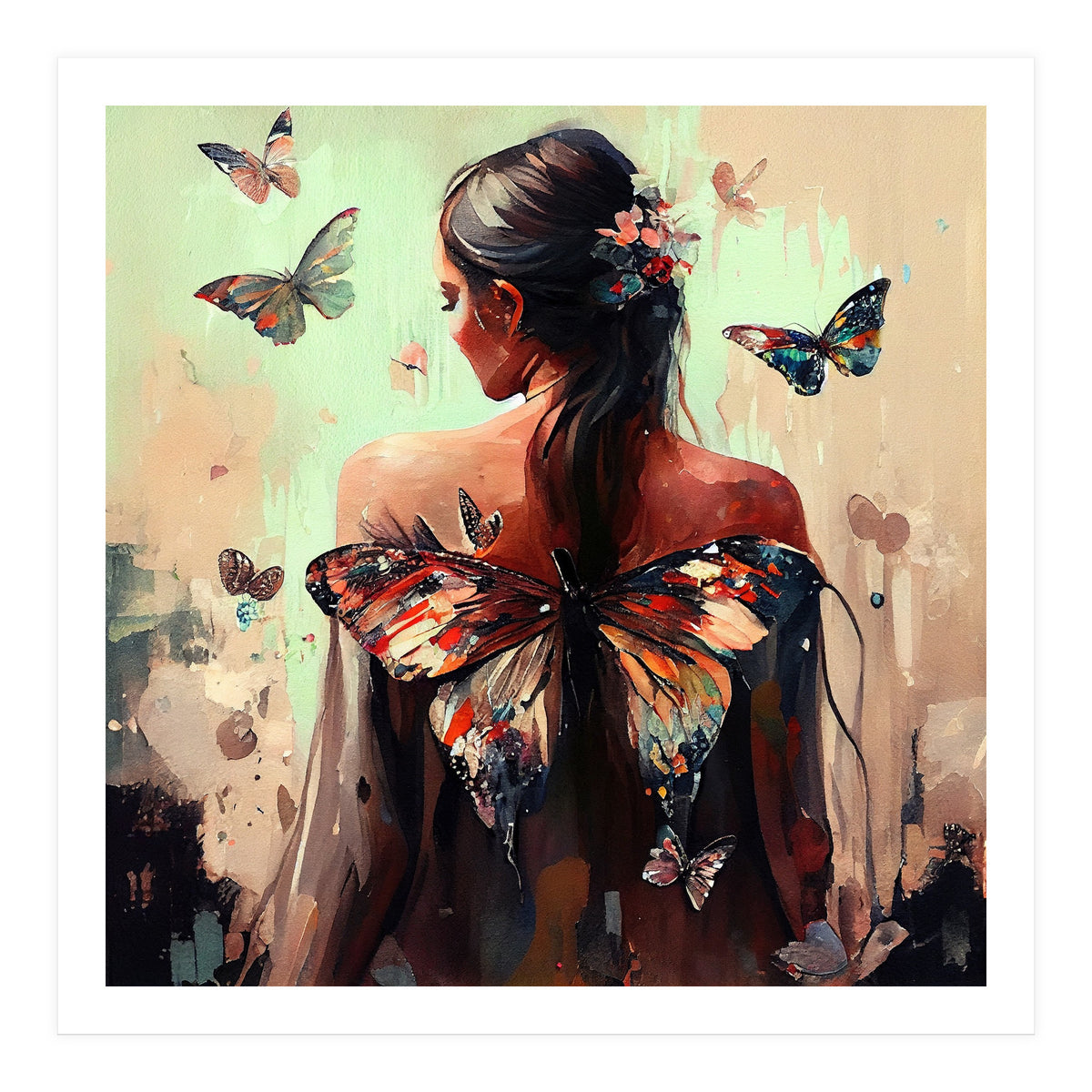 Powerful Butterfly Woman Body #3 (Print Only)