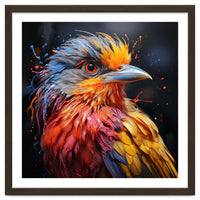 Vibrant Bird With Colorful Splatter Paint