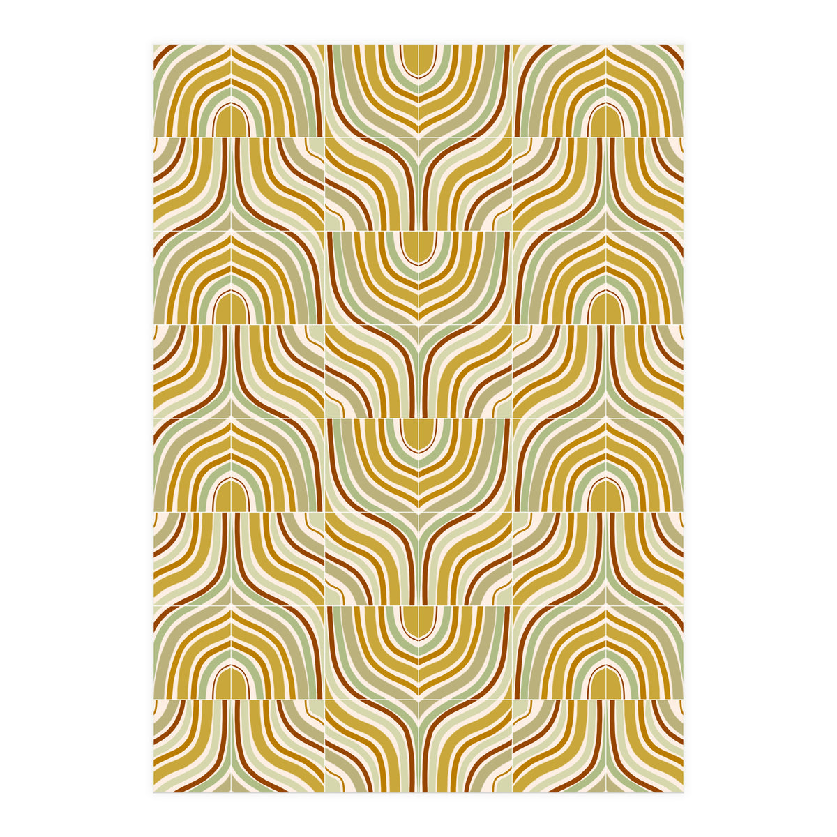 Ochre Marbled Tiles (Print Only)