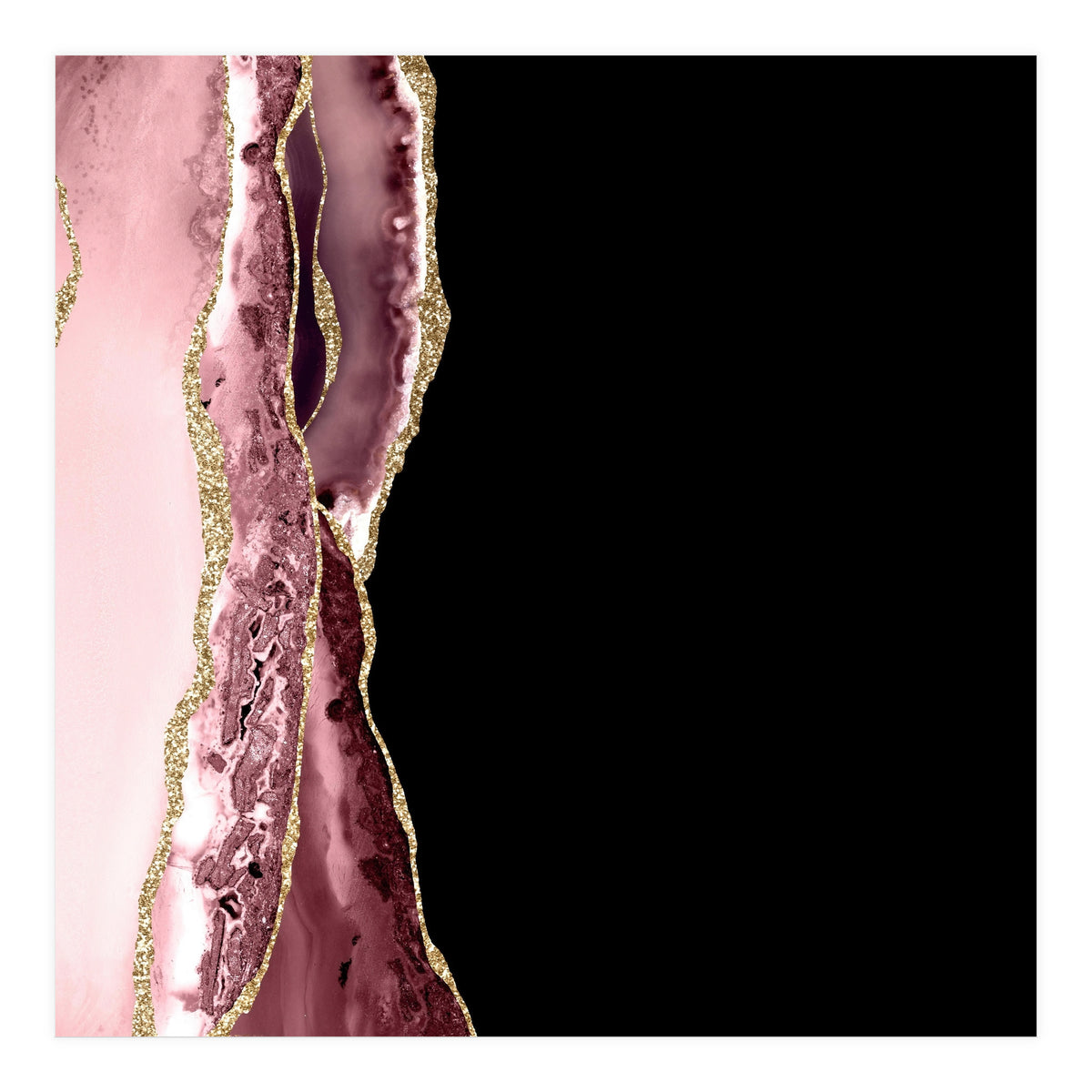 Blush & Gold Agate Texture 04  (Print Only)