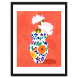 The Flowerpot, Floral Nature Watercolor Painting, Eclectic Bohemian Blossom Plants, Maximalism Contemporary Boho thumbnail