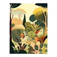 Pastel Garden, Botanical Nature Plants Jungle, Bohemian Eclectic Forest Illustration (Print Only)