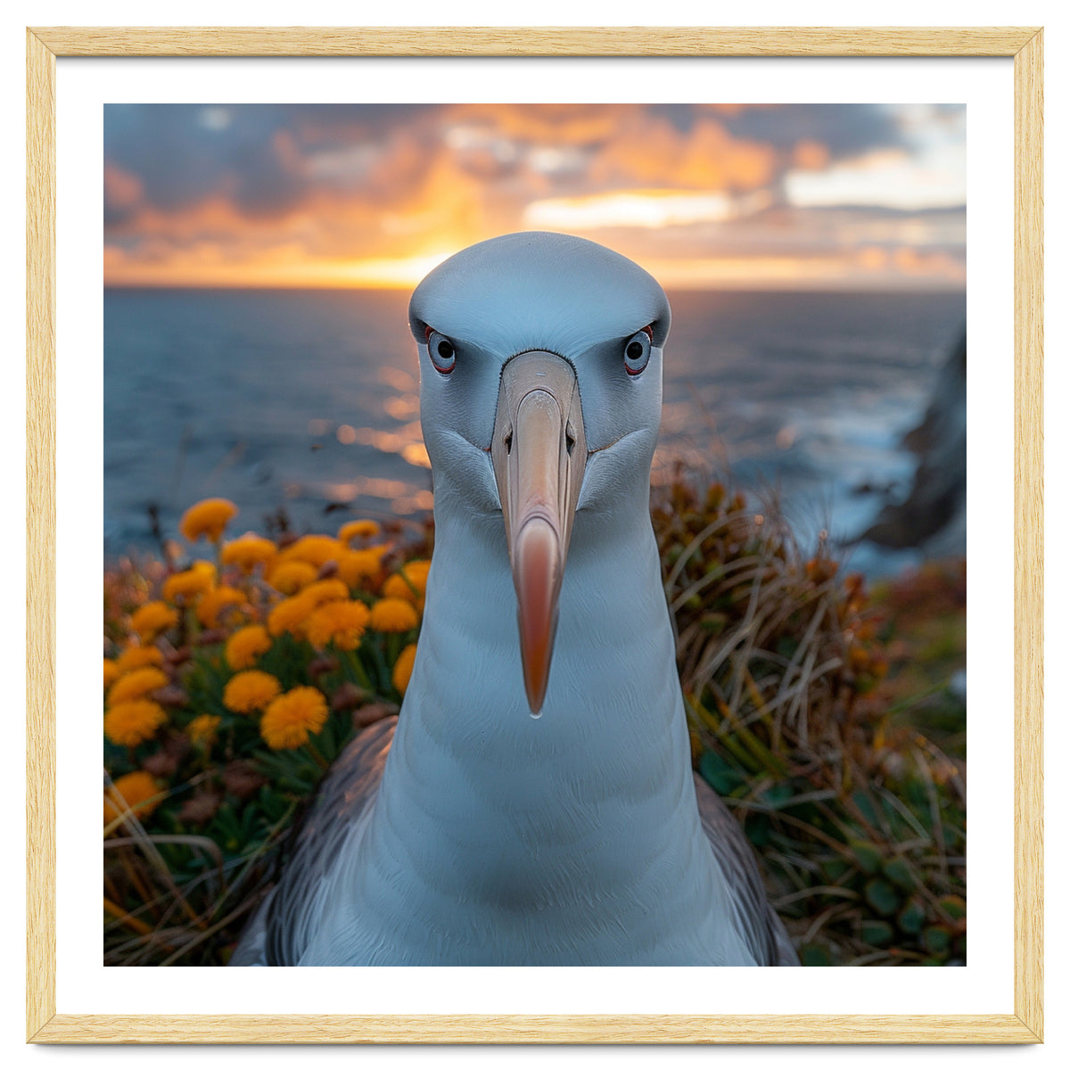Albatross Bird With Intense Gaze By The Sea