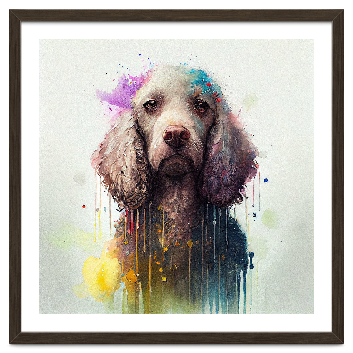 Watercolor Poodle Dog