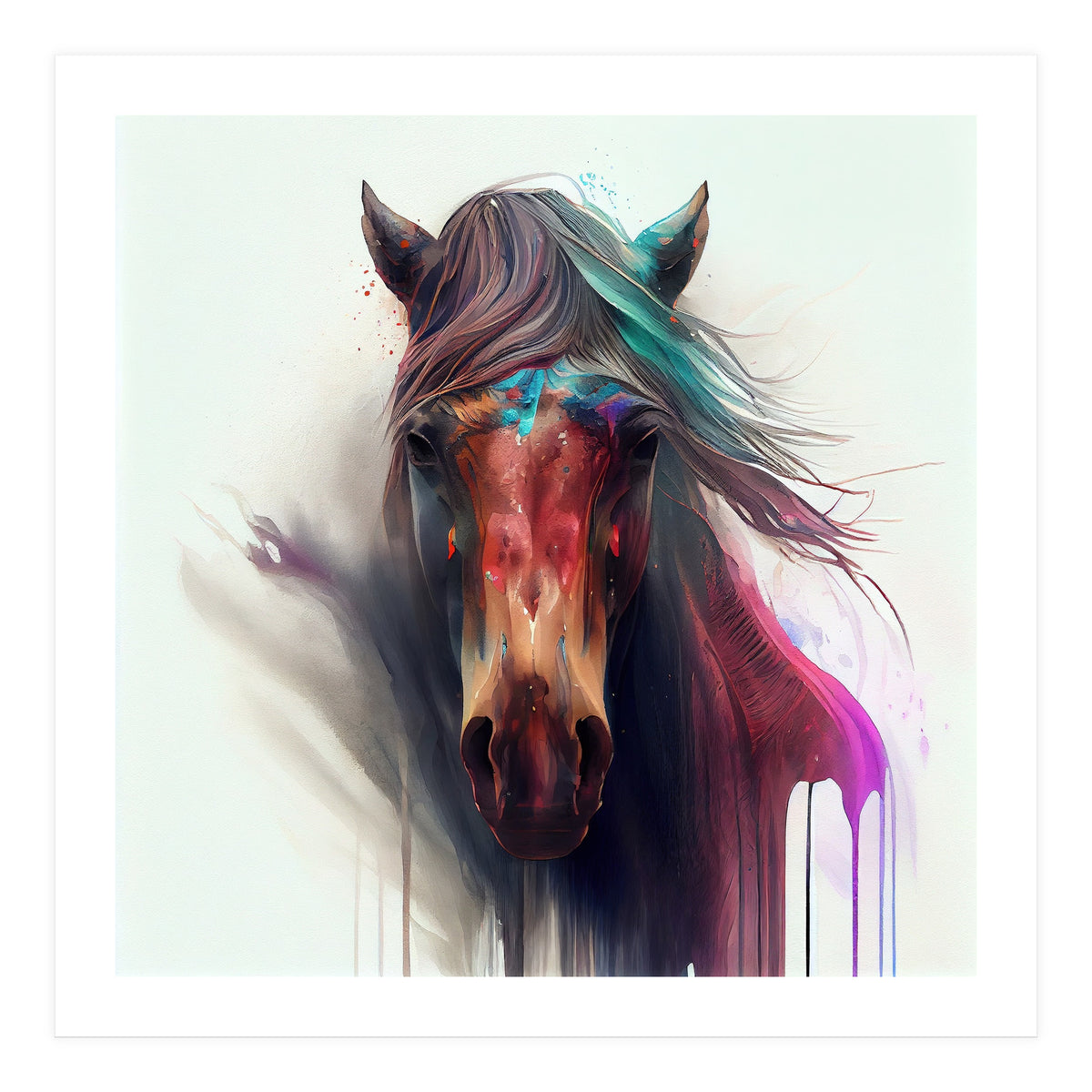 Wild Horse Face Portrait (Print Only)