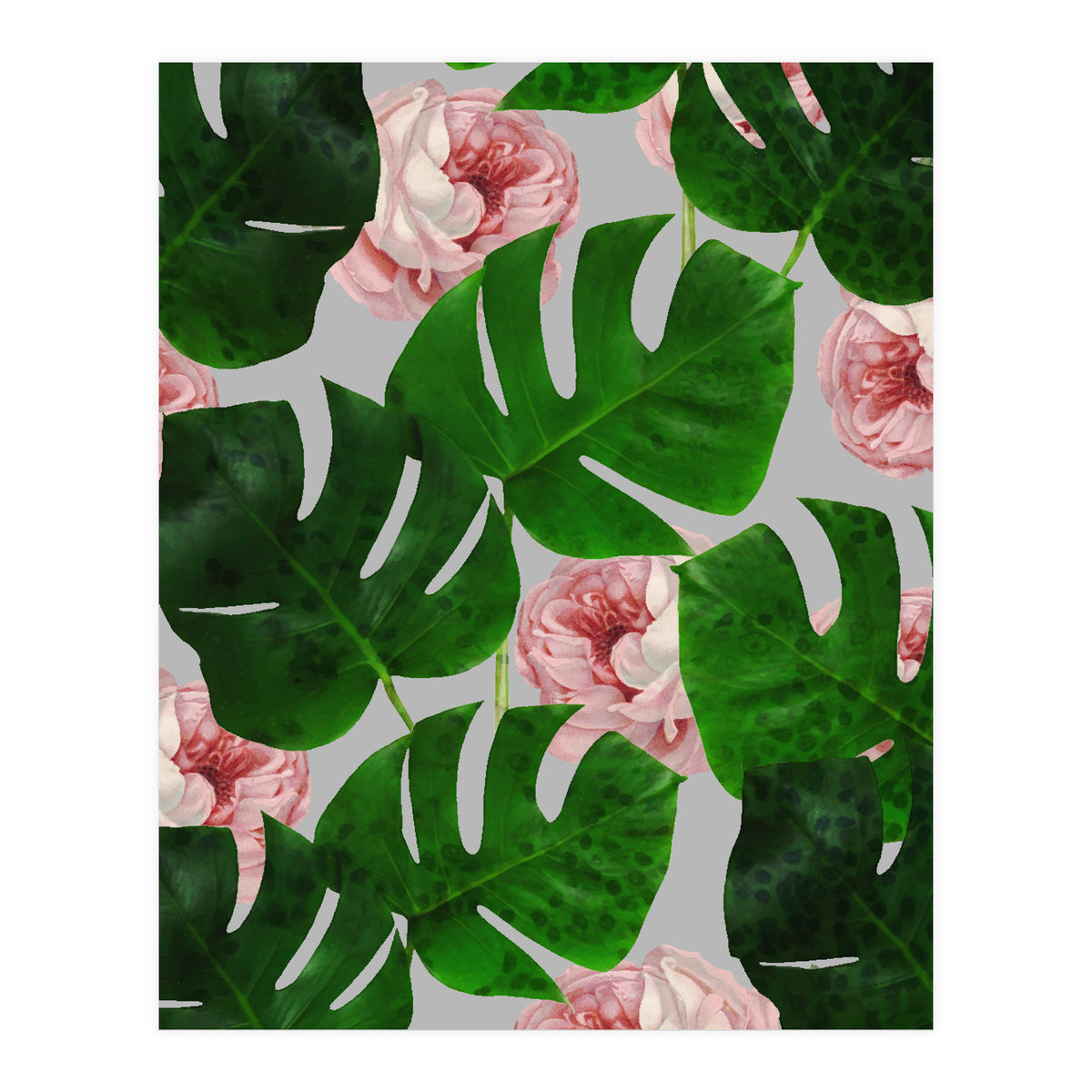 Monstera & Rose Pattern (Print Only)