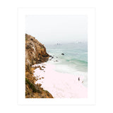 Pink Trails, Beach Tropical Travel Ocean Pastel Digital Art, Photography Sea Scenic Nature Landscape (Print Only) thumbnail