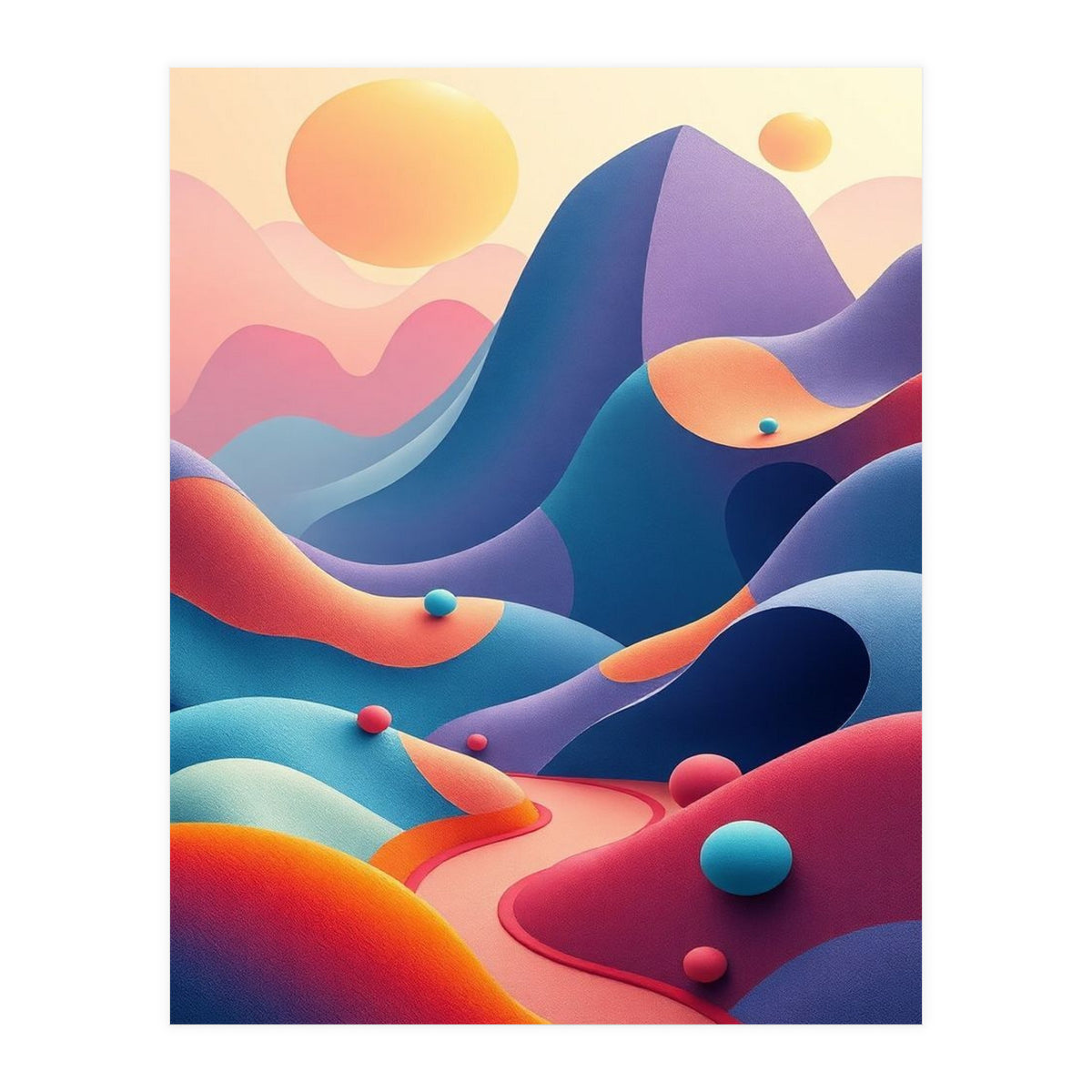 Colorful Surreal Dreamscape Digital Art (Print Only)
